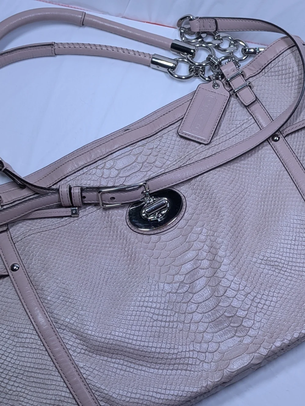 Coach Audrey Blush Pink Leather Tote Bag